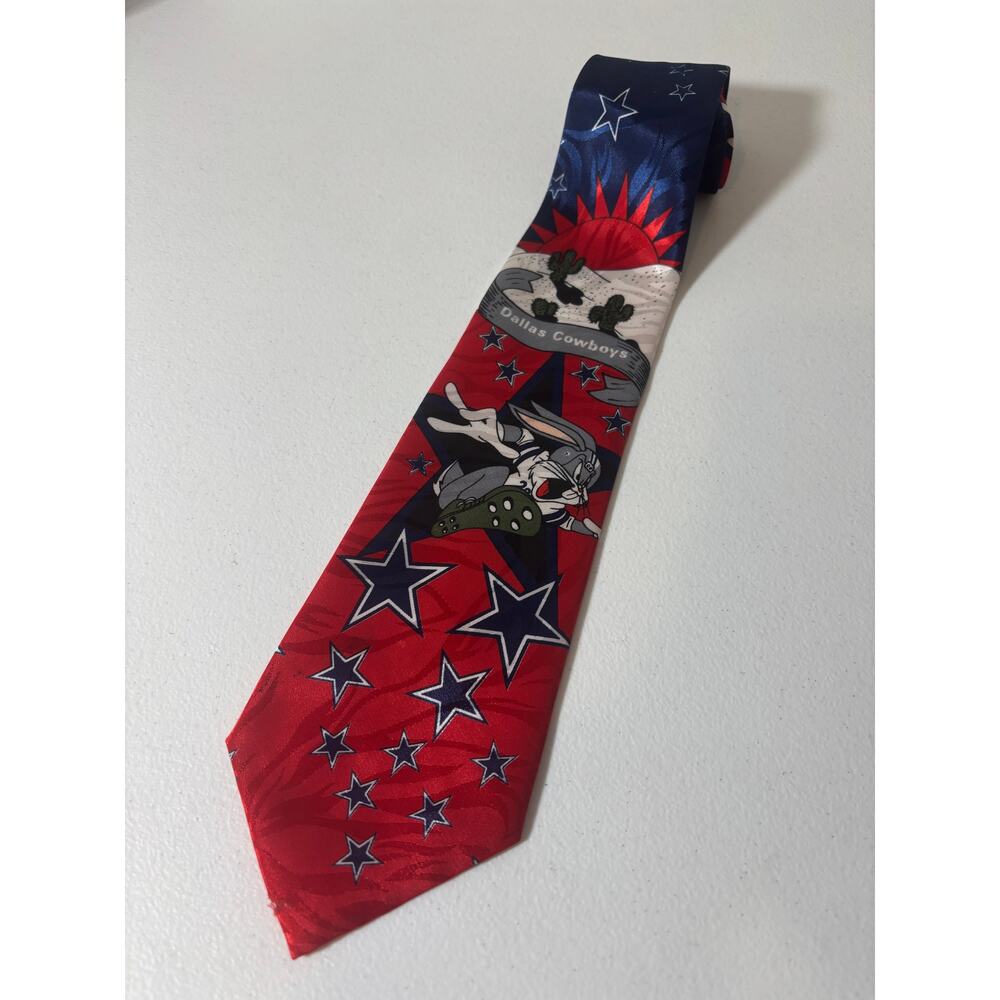 1993 Bugs Bunny Dallas Cowboys Texas Football Silk Necktie Molto Warner Bros